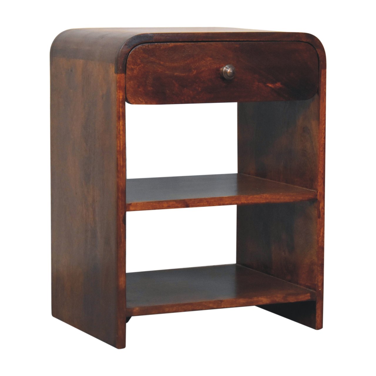 Aspen Bedside Table - Solid Mango Wood Chestnut Finish