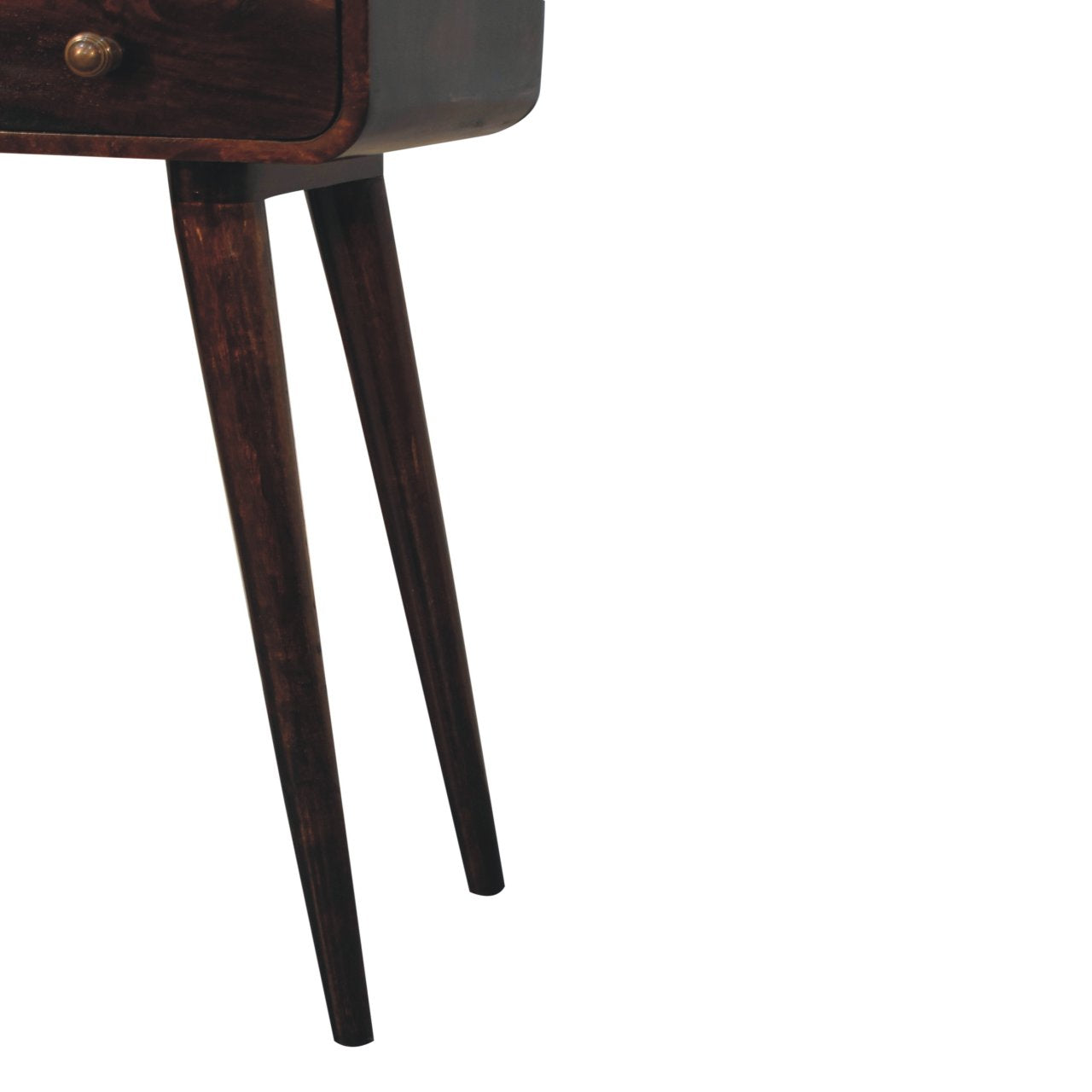Mini California Walnut Curved Console Table - 2 Drawers