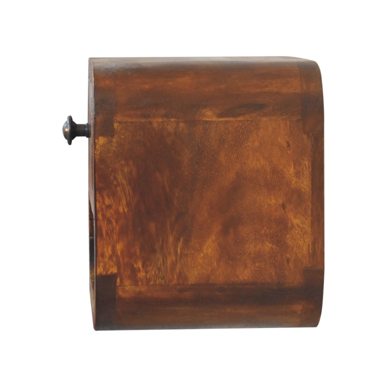 Extra Mini Curved Chestnut Bedside Table - Solid Mango Wood