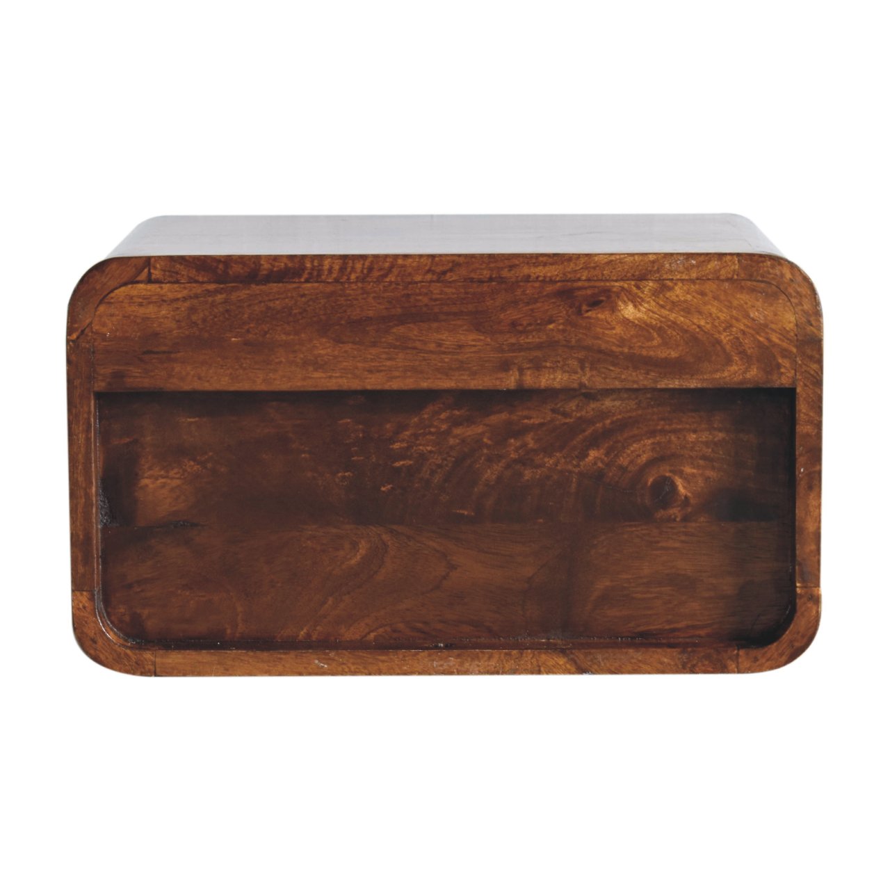 Large Chestnut Floating Bedside Table with Drawer - Mango Wood