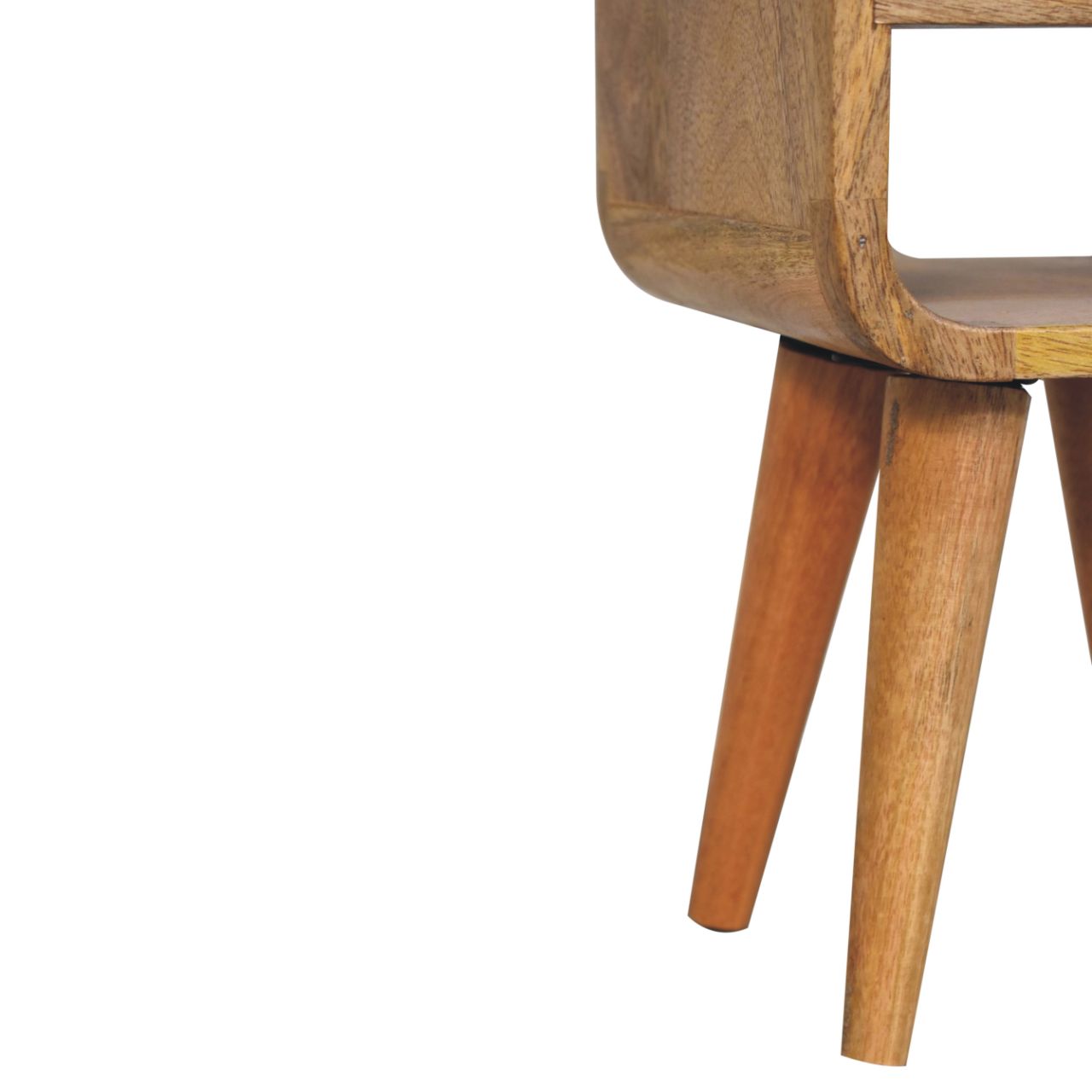 Extra Mini Oak-ish Curve Bedside Table - Solid Mango Wood