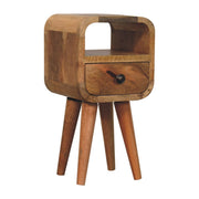 Extra Mini Oakish Curve Bedside Table - Solid Mango Wood