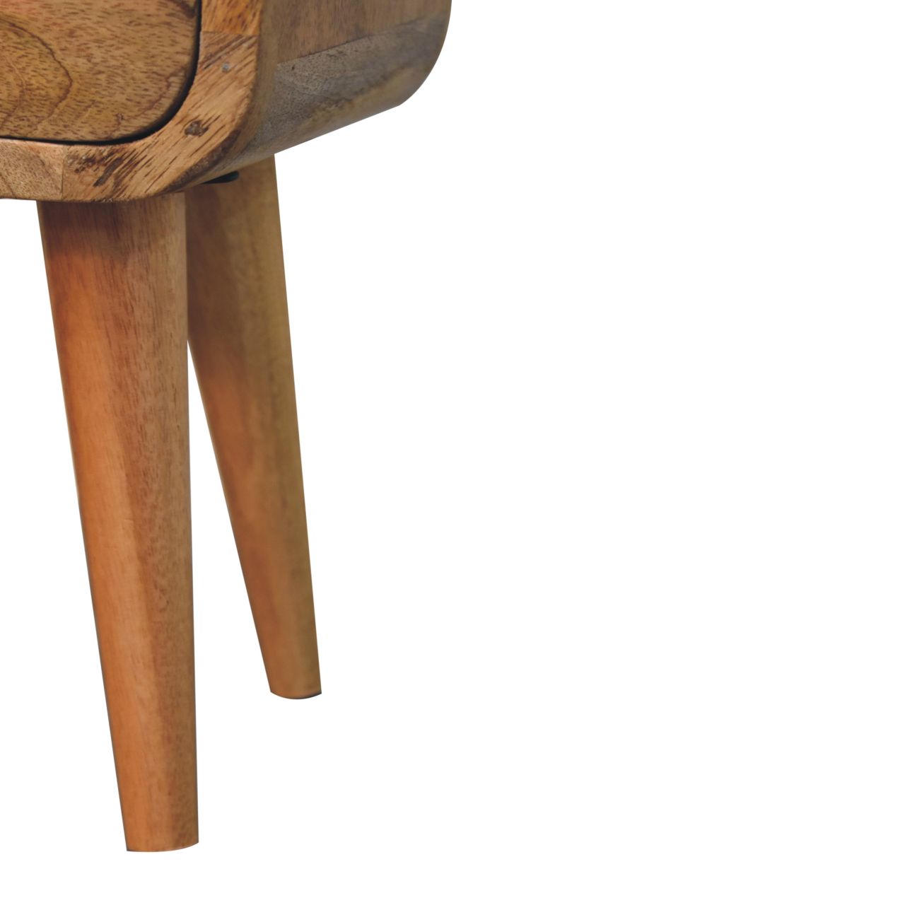 Extra Mini Oakish Curve Bedside Table - Solid Mango Wood
