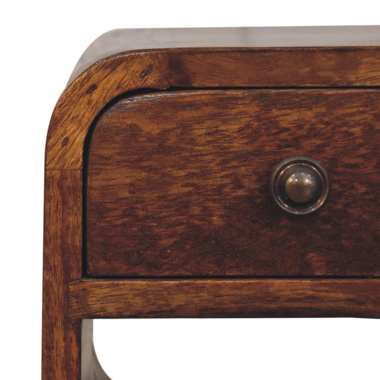 Chestnut Curve Mini Bedside Table - Solid Mango Wood