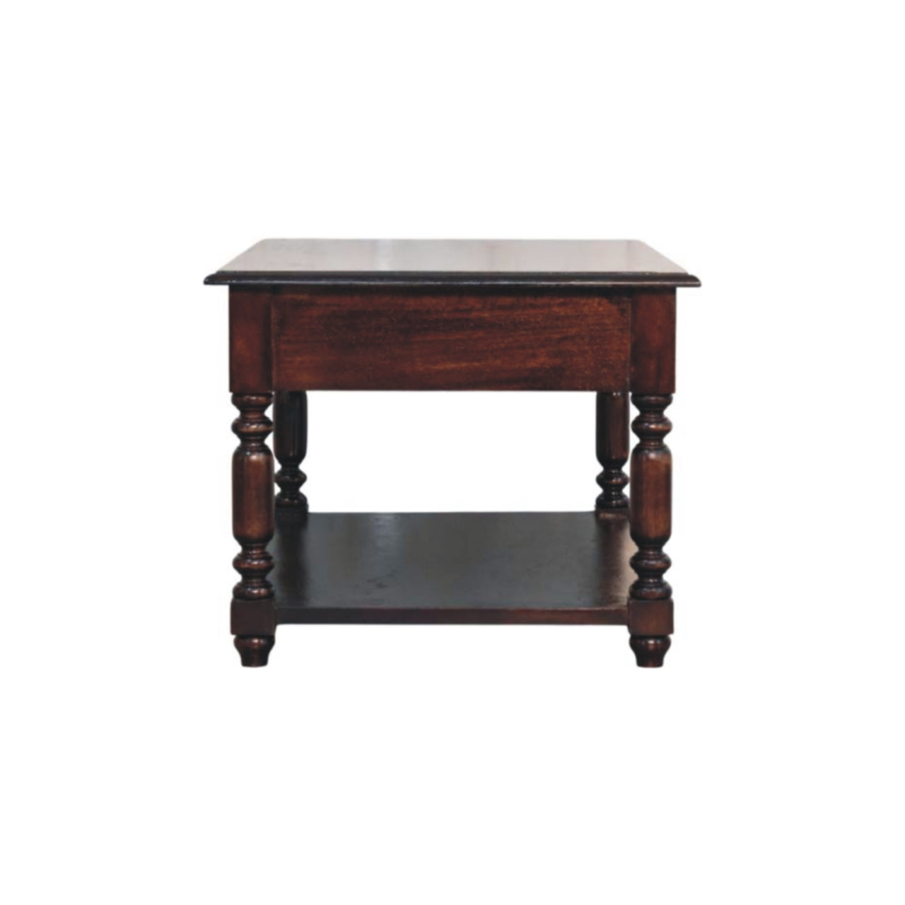 Solid Mango Wood Console Table with Turned Legs - Cherry Finish