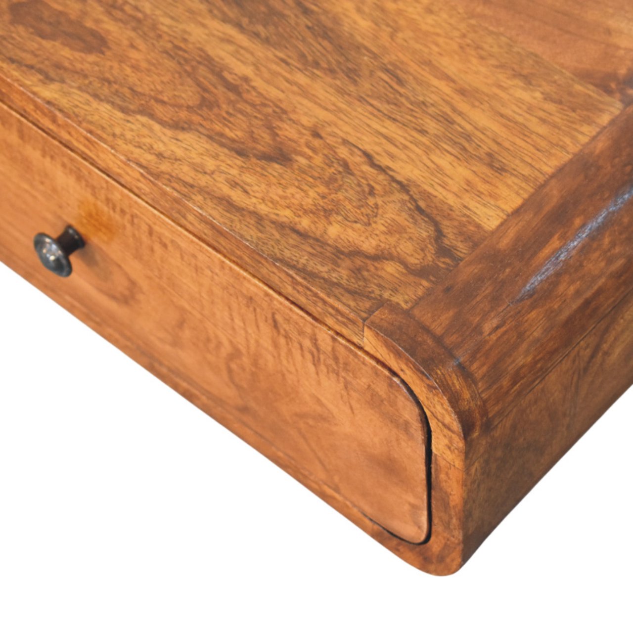 Avora Wall-Mounted Nightstand - Chestnut Solid Mango Wood