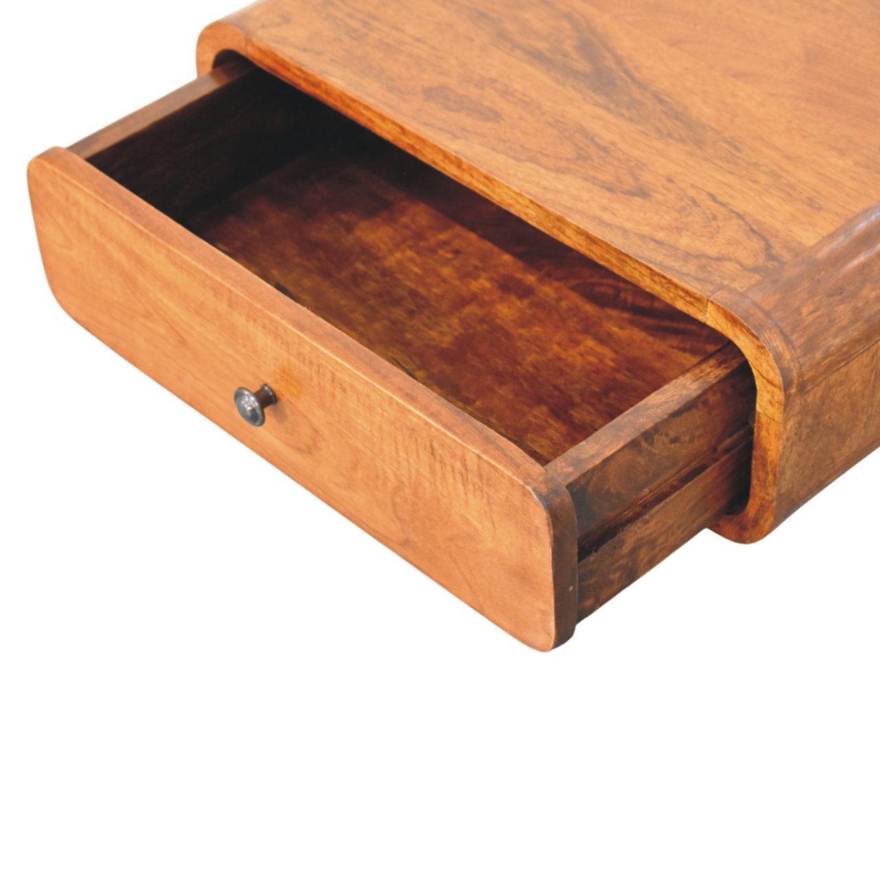 Avora Wall-Mounted Nightstand - Chestnut Solid Mango Wood