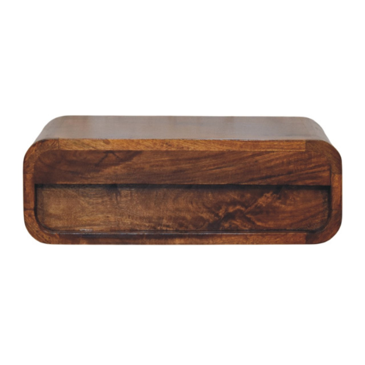 Avora Wall-Mounted Nightstand - Chestnut Solid Mango Wood