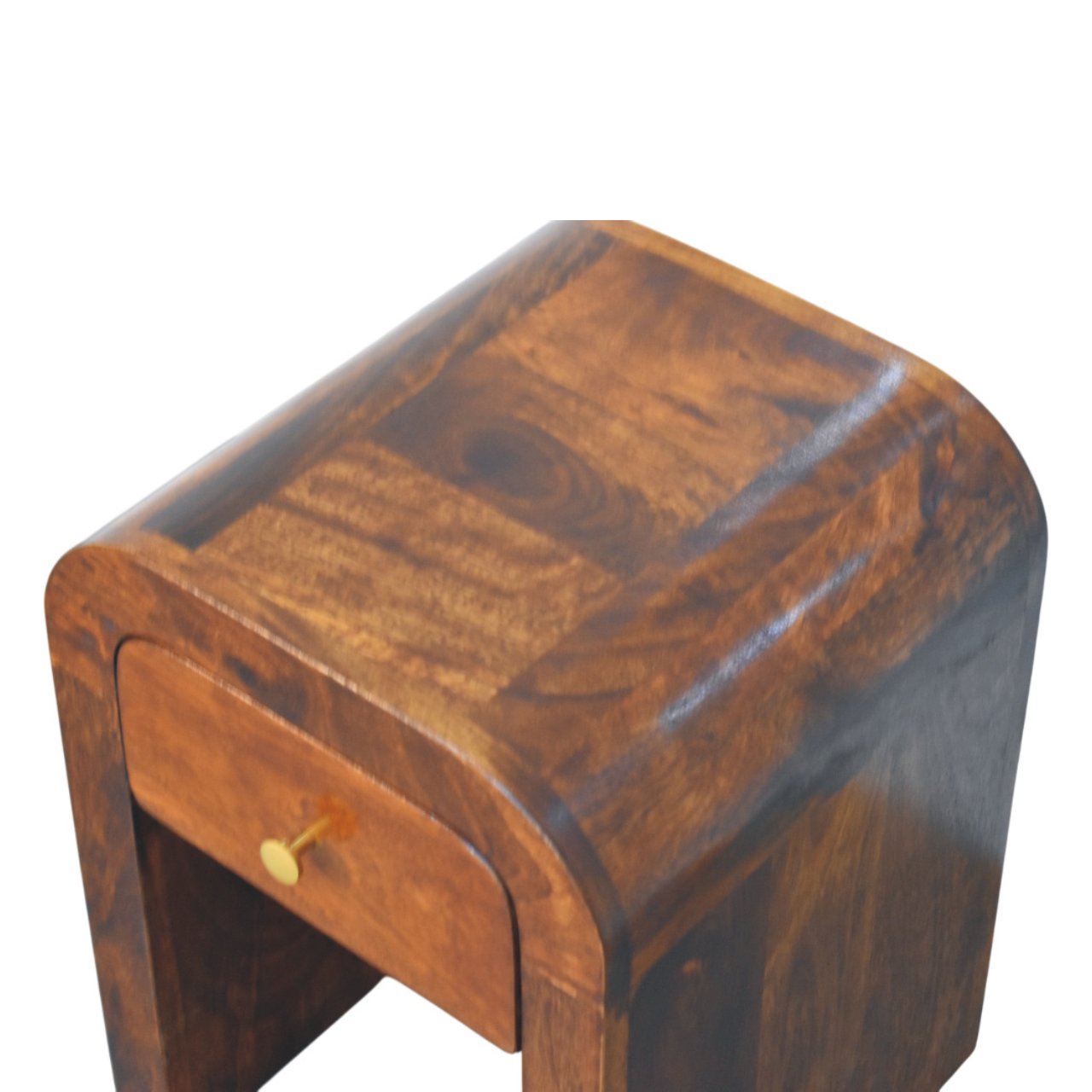 Mini Darcy Chestnut Nightstand - Solid Mango Wood 1-Drawer