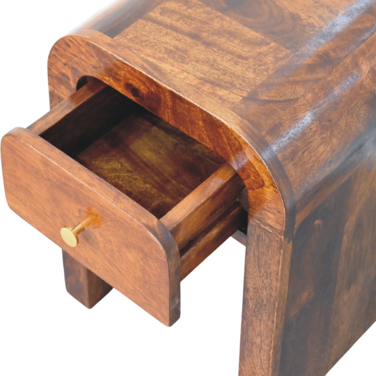 Mini Darcy Chestnut Nightstand - Solid Mango Wood 1-Drawer