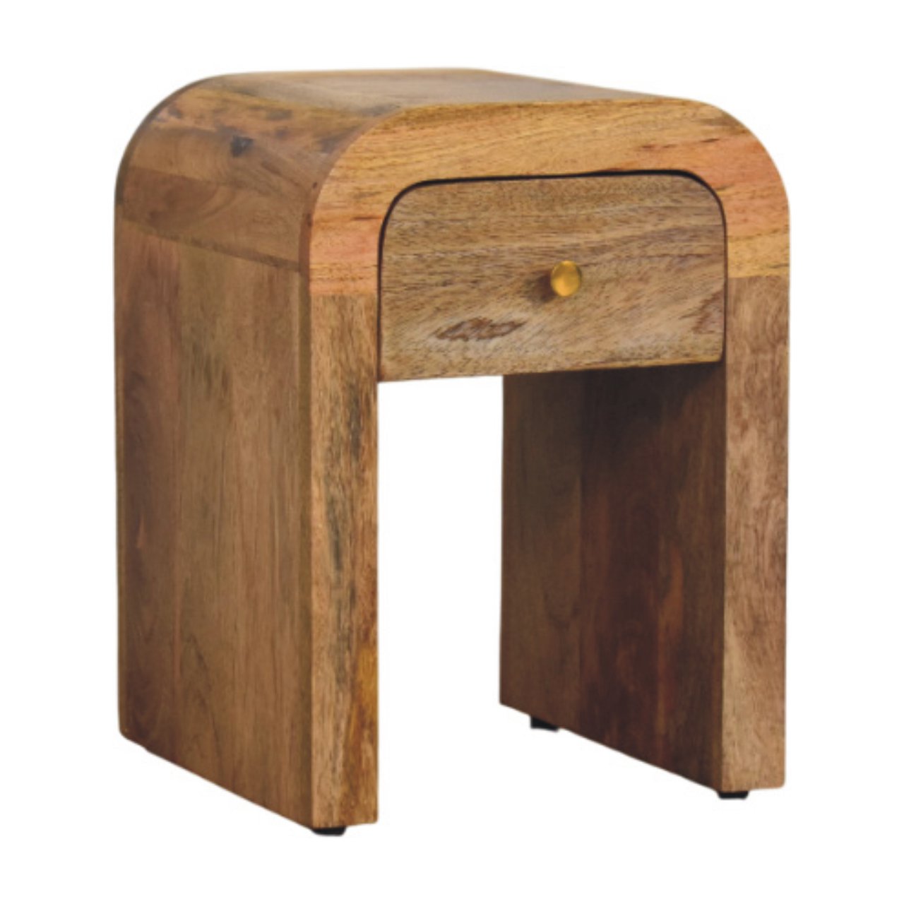 Mini Darcy Nightstand - Solid Mango Wood Oak Finish 1 Drawer