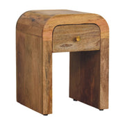 Mini Darcy Nightstand - Solid Mango Wood Oak Finish 1 Drawer
