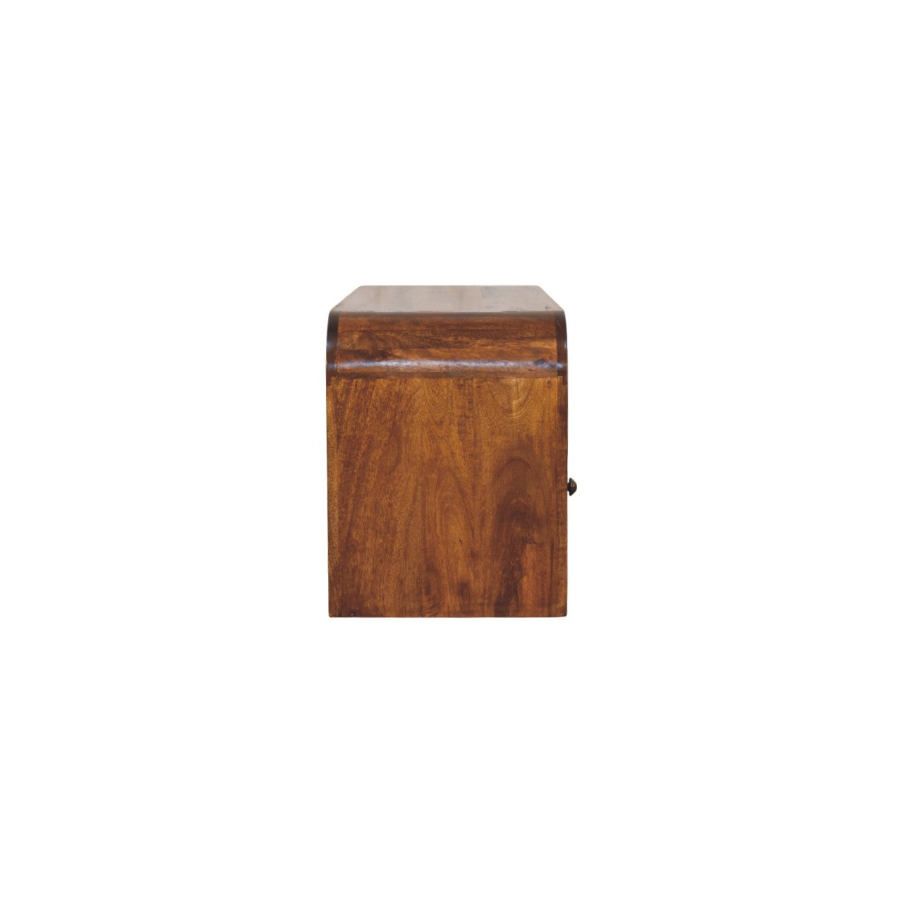 Darcy Media Unit - Solid Mango Wood Chestnut 3 Drawer Open Shelf
