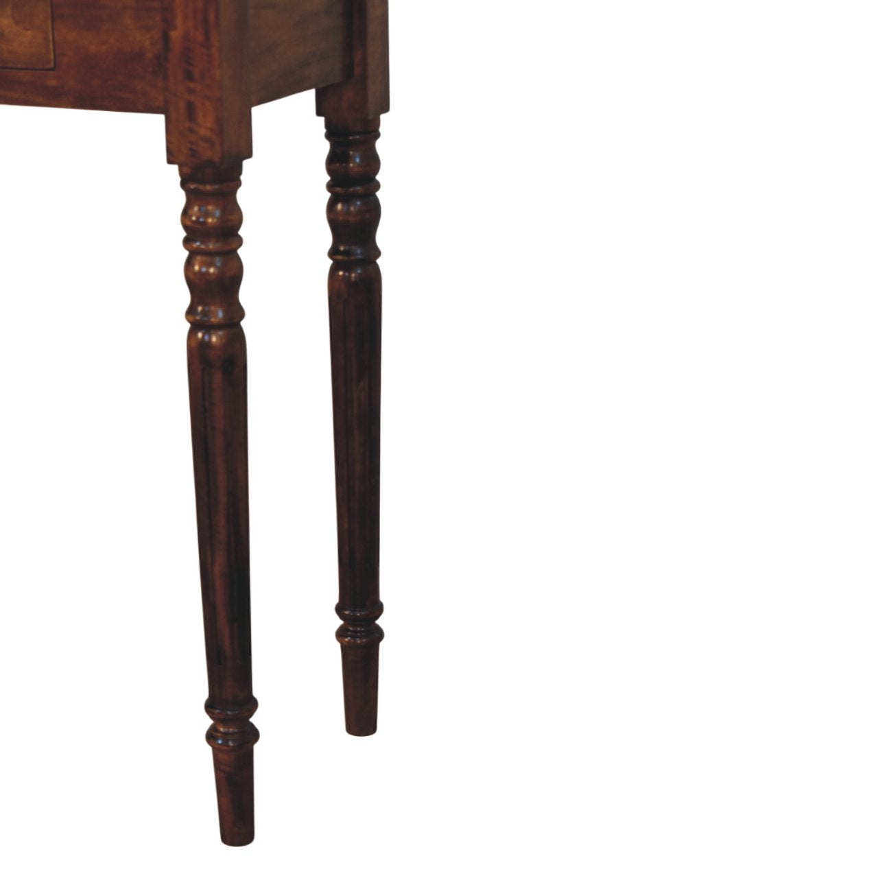 Solid Mango Wood 3 Drawer Console Table - Chestnut Finish