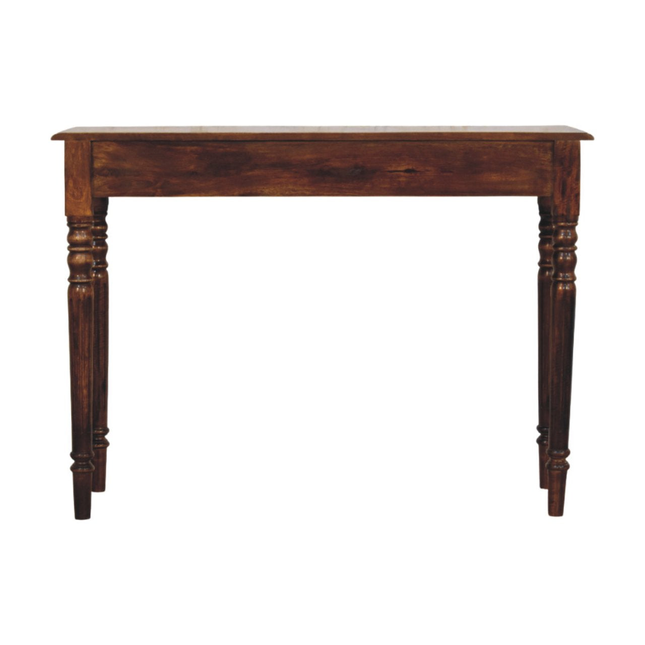 Solid Mango Wood 3 Drawer Console Table - Chestnut Finish