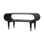 Velvet Mocha Media Unit - Carbon Ash Mango Wood with Brass Accents