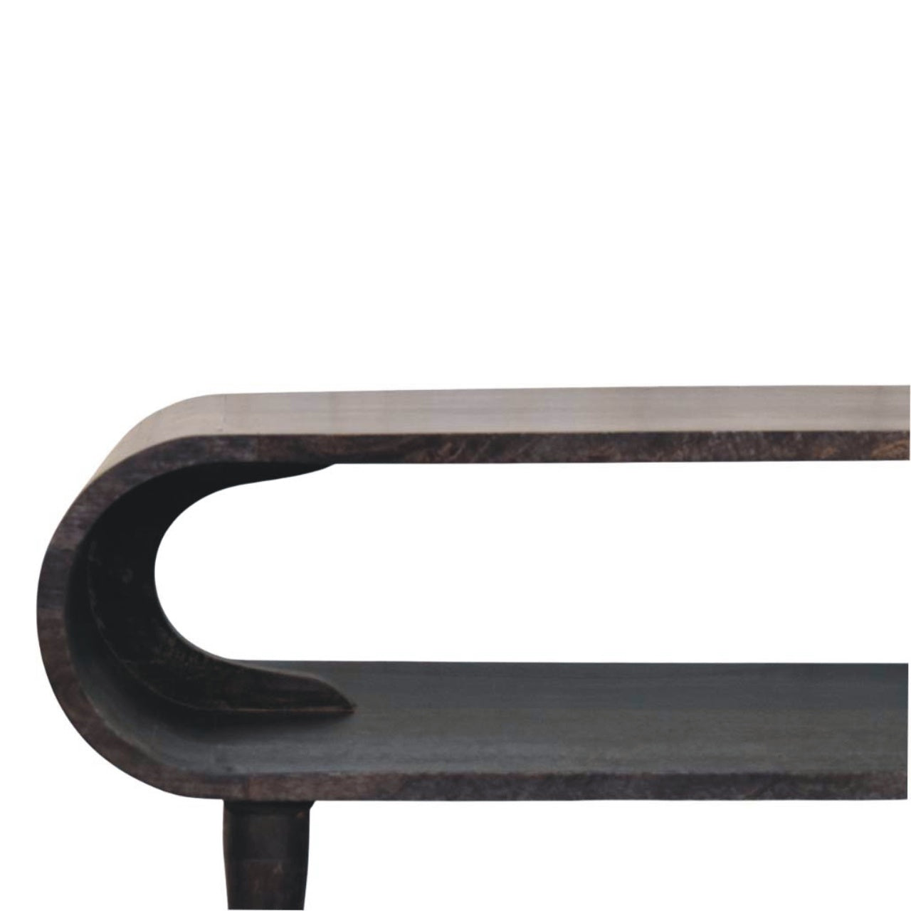 Velvet Mocha Media Unit - Carbon Ash Mango Wood with Brass Accents