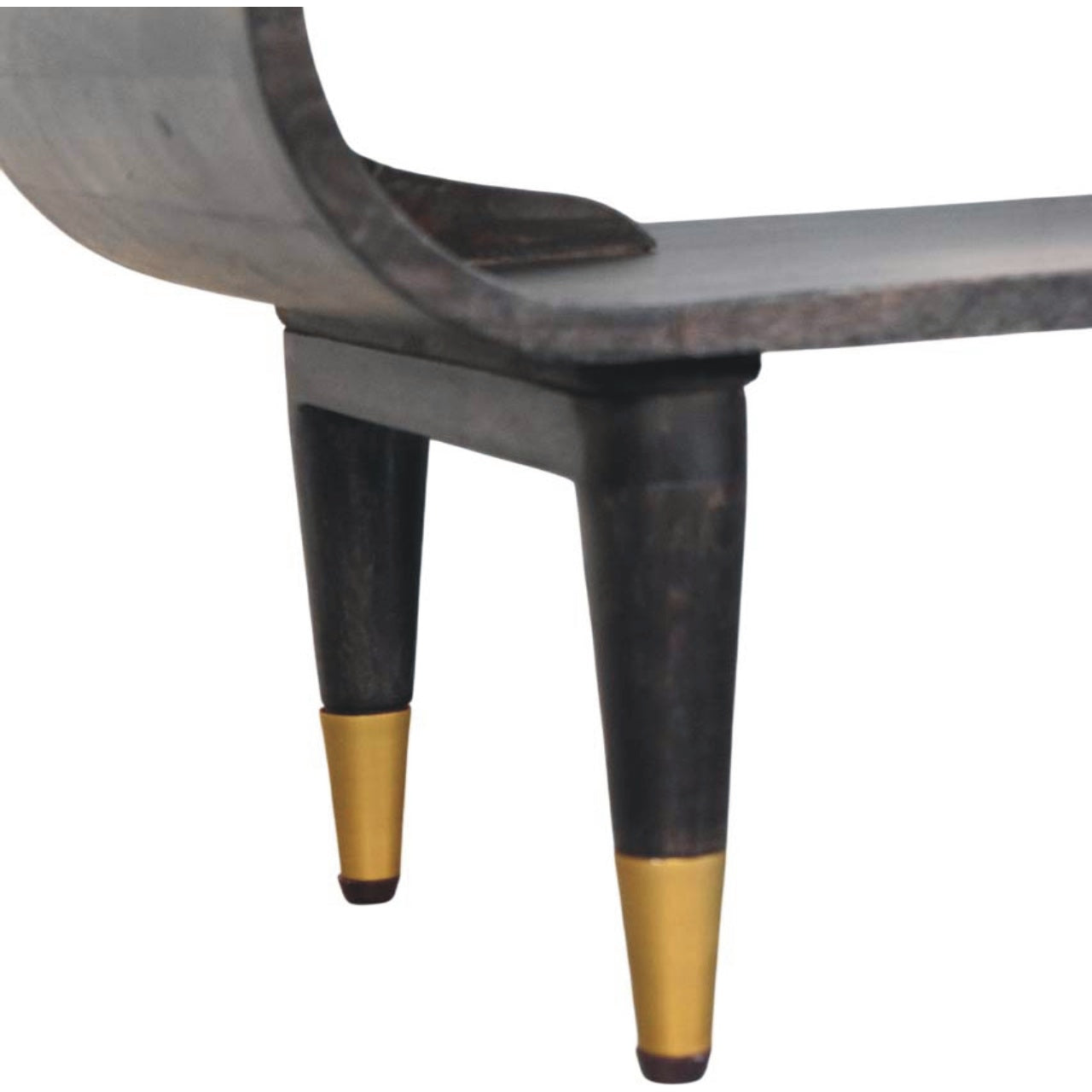 Velvet Mocha Media Unit - Carbon Ash Mango Wood with Brass Accents