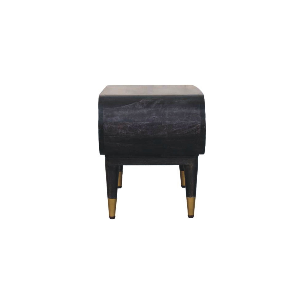 Velvet Mocha Media Unit - Carbon Ash Mango Wood with Brass Accents