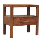 Saffron Rattan Nightstand - Mango Wood Honey Caramel Finish