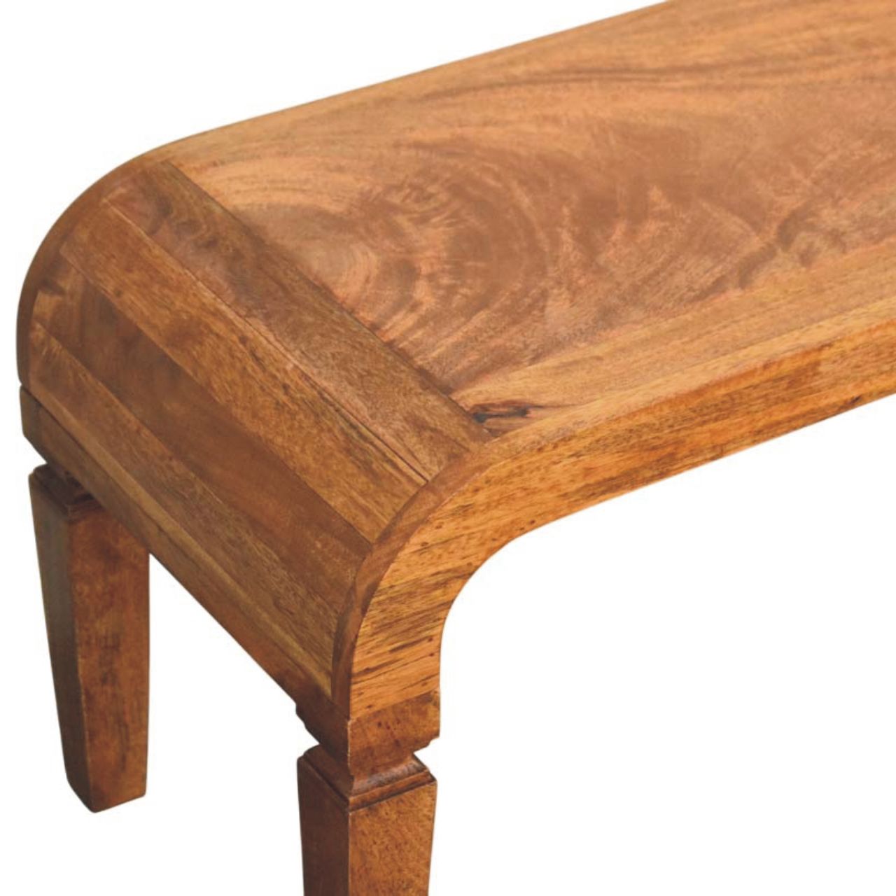 Arcus Coffee Table - Solid Mango Wood Amber Oak Finish