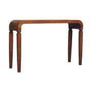 Arcus Console Table - Solid Mango Wood Amber Oak Finish