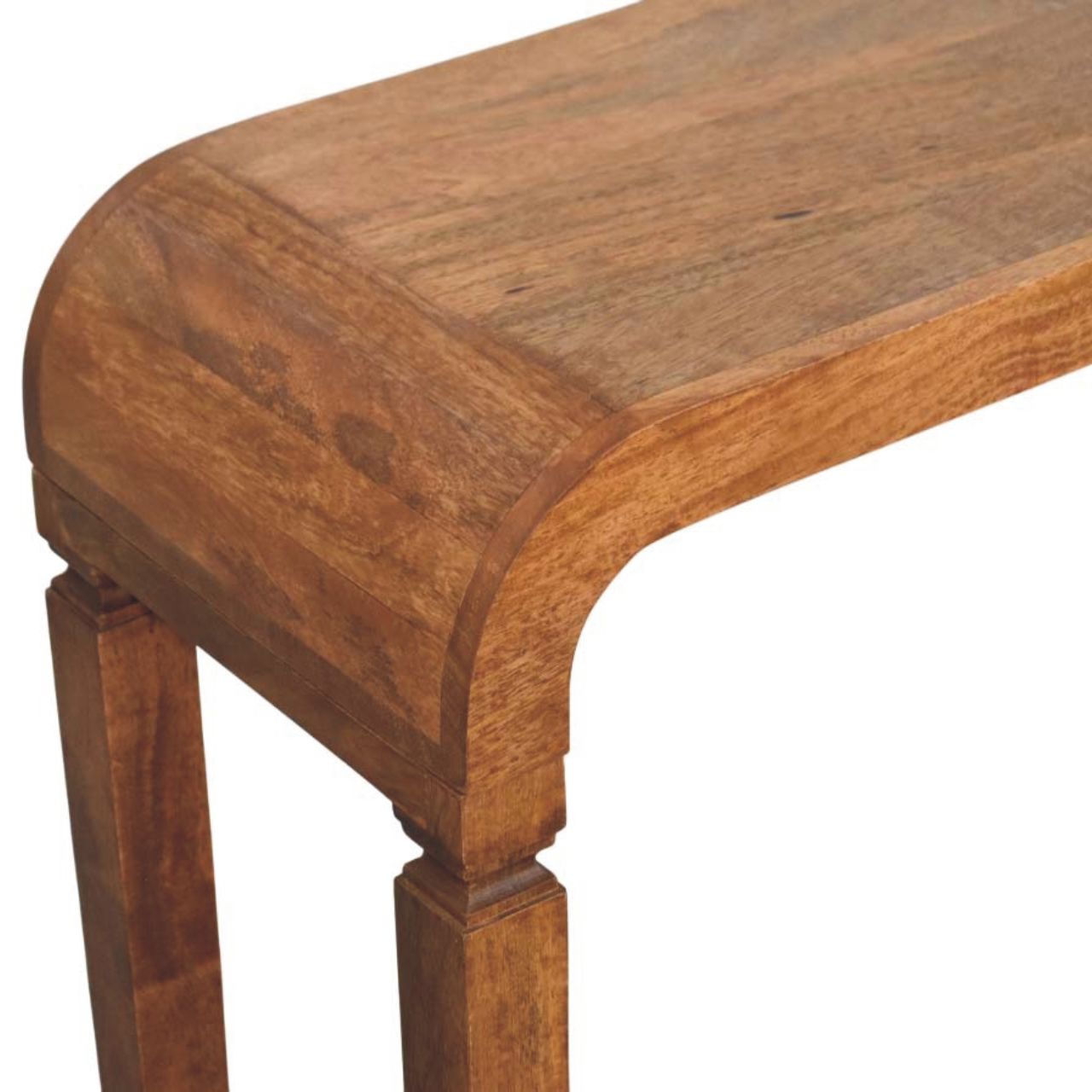 Arcus Console Table - Solid Mango Wood Amber Oak Finish
