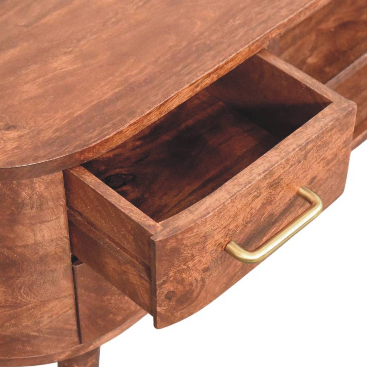 Valenza 2-Drawer Media Unit - Solid Mango Wood Winewood Oak