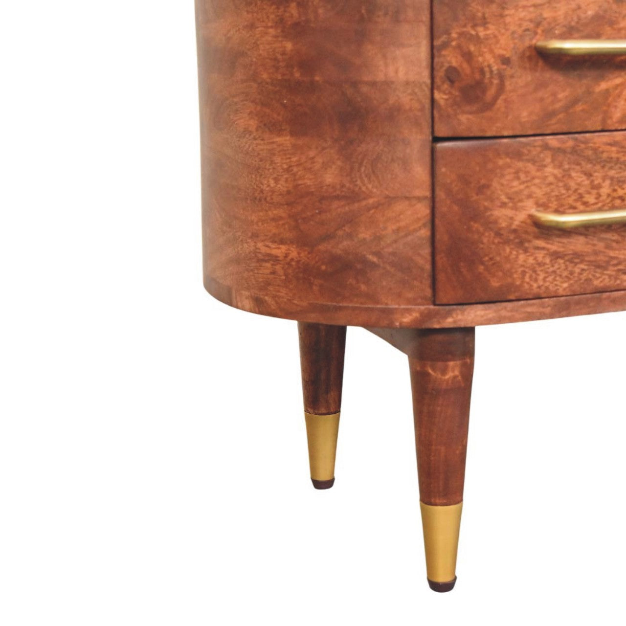 Valenza 2-Drawer Media Unit - Solid Mango Wood Winewood Oak