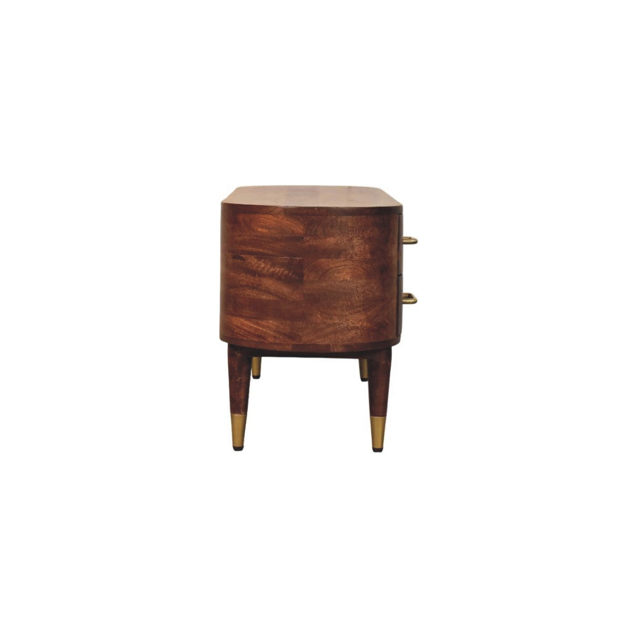 Valenza 2-Drawer Media Unit - Solid Mango Wood Winewood Oak