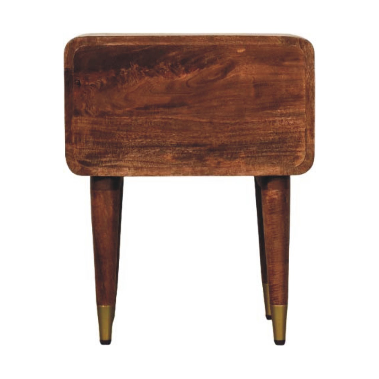 Valenza Two-Drawer Bedside Table - Solid Mango Wood Roasted Almond