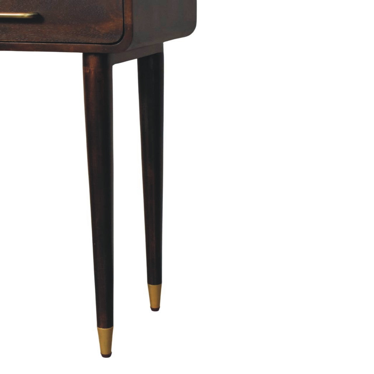 Valenza Console Table - Solid Mango Wood Velvet Mocha 2-Drawer