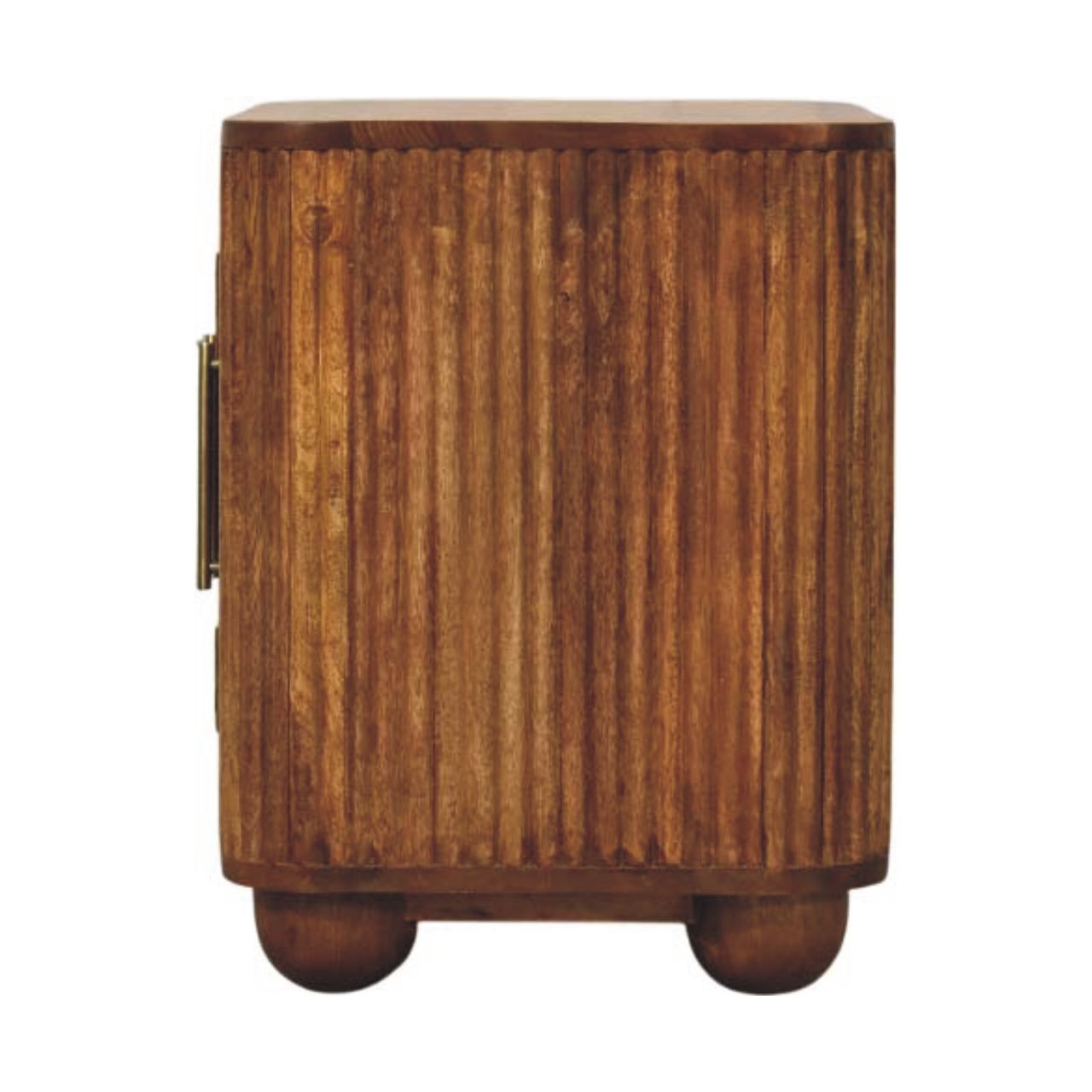 Solis Fluted Mini Sideboard - Solid Mango Wood Amber Oak finish