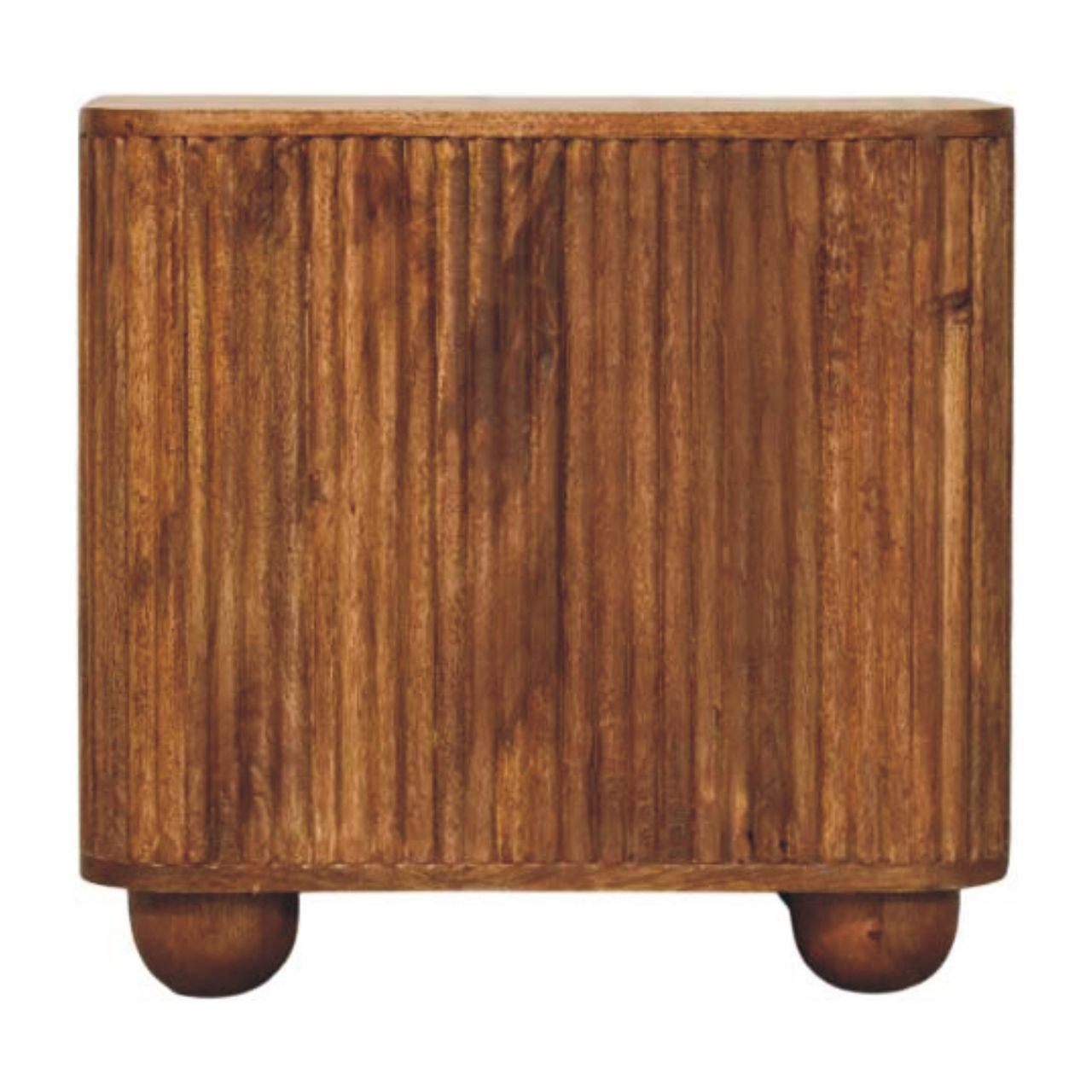 Solis Fluted Mini Sideboard - Solid Mango Wood Amber Oak finish