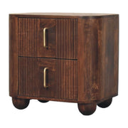 Marlowe Fluted Nightstand - Solid Mango Wood California Walnut