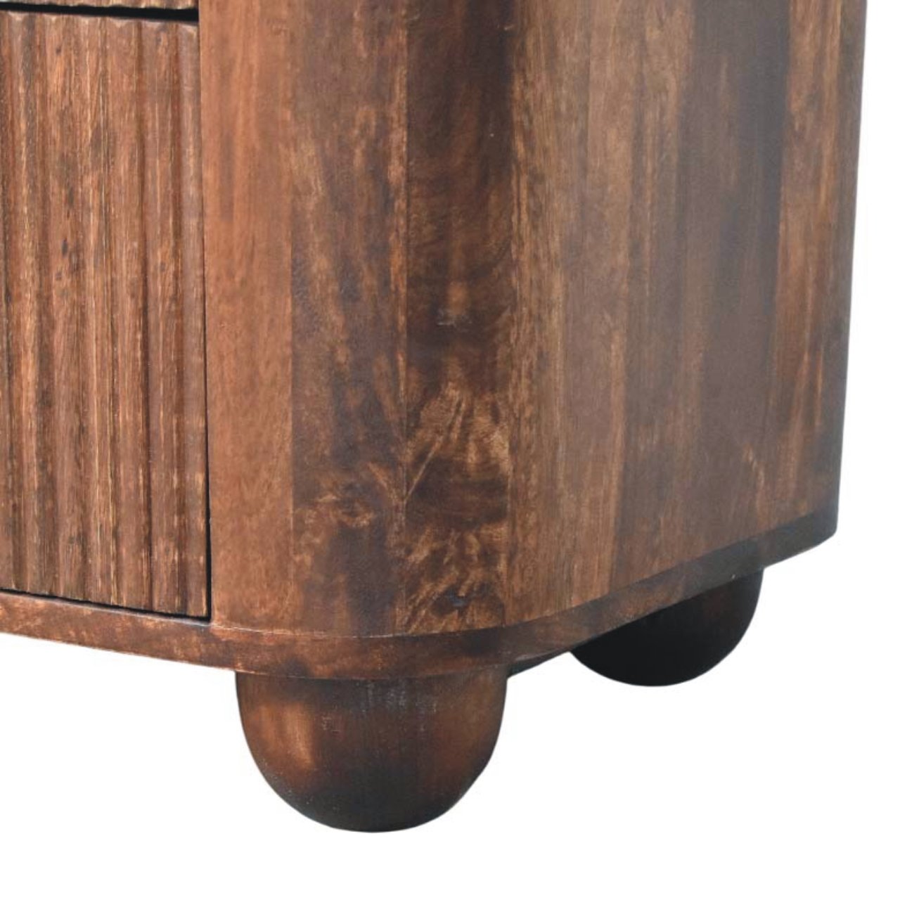 Marlowe Fluted Nightstand - Solid Mango Wood California Walnut