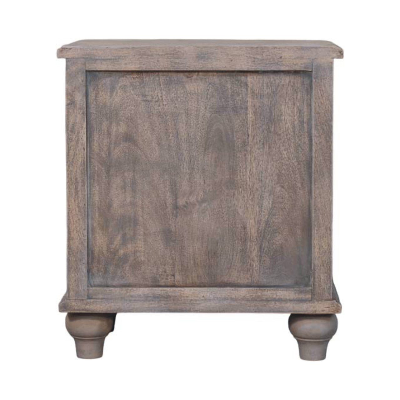 Lume Washed Bedside Table - Solid Mango Wood 3-Drawer Acid Wash