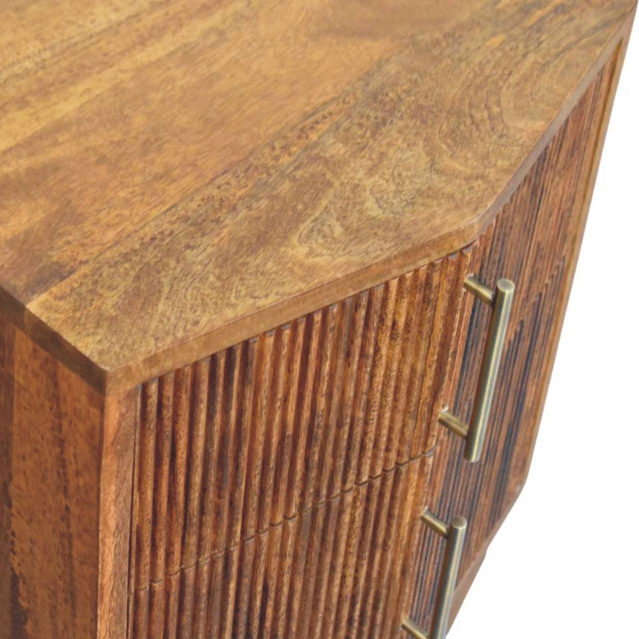 Louvre Bedside Unit - Winewood Oak Mid-Century 2-Drawer