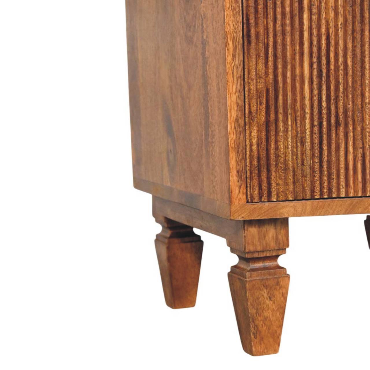 Louvre Bedside Unit - Winewood Oak Mid-Century 2-Drawer