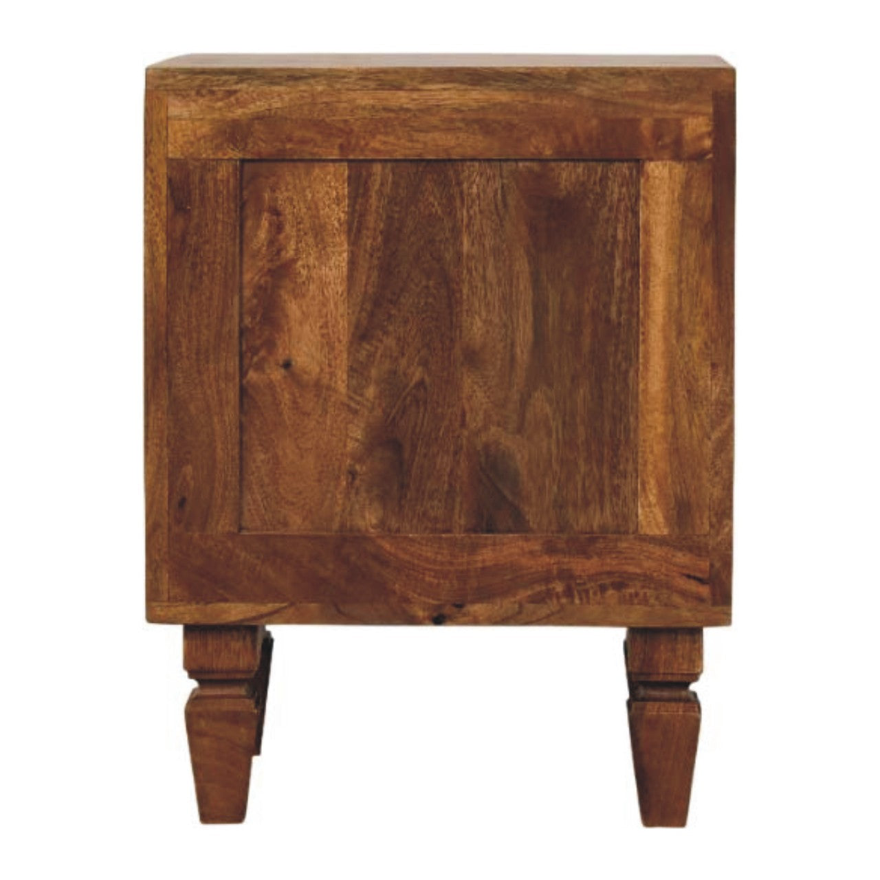 Louvre Bedside Unit - Winewood Oak Mid-Century 2-Drawer