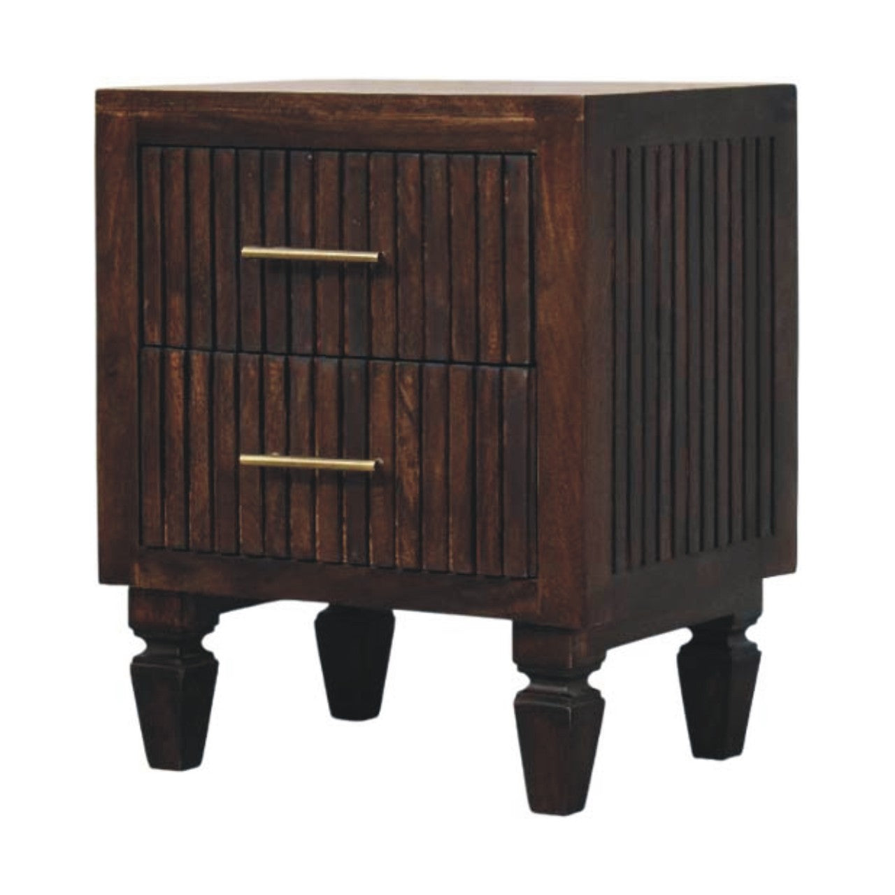 Belmont 2-Drawer Nightstand - Solid Mango Wood Velvet Mocha