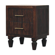 Belmont 2-Drawer Nightstand - Solid Mango Wood Velvet Mocha