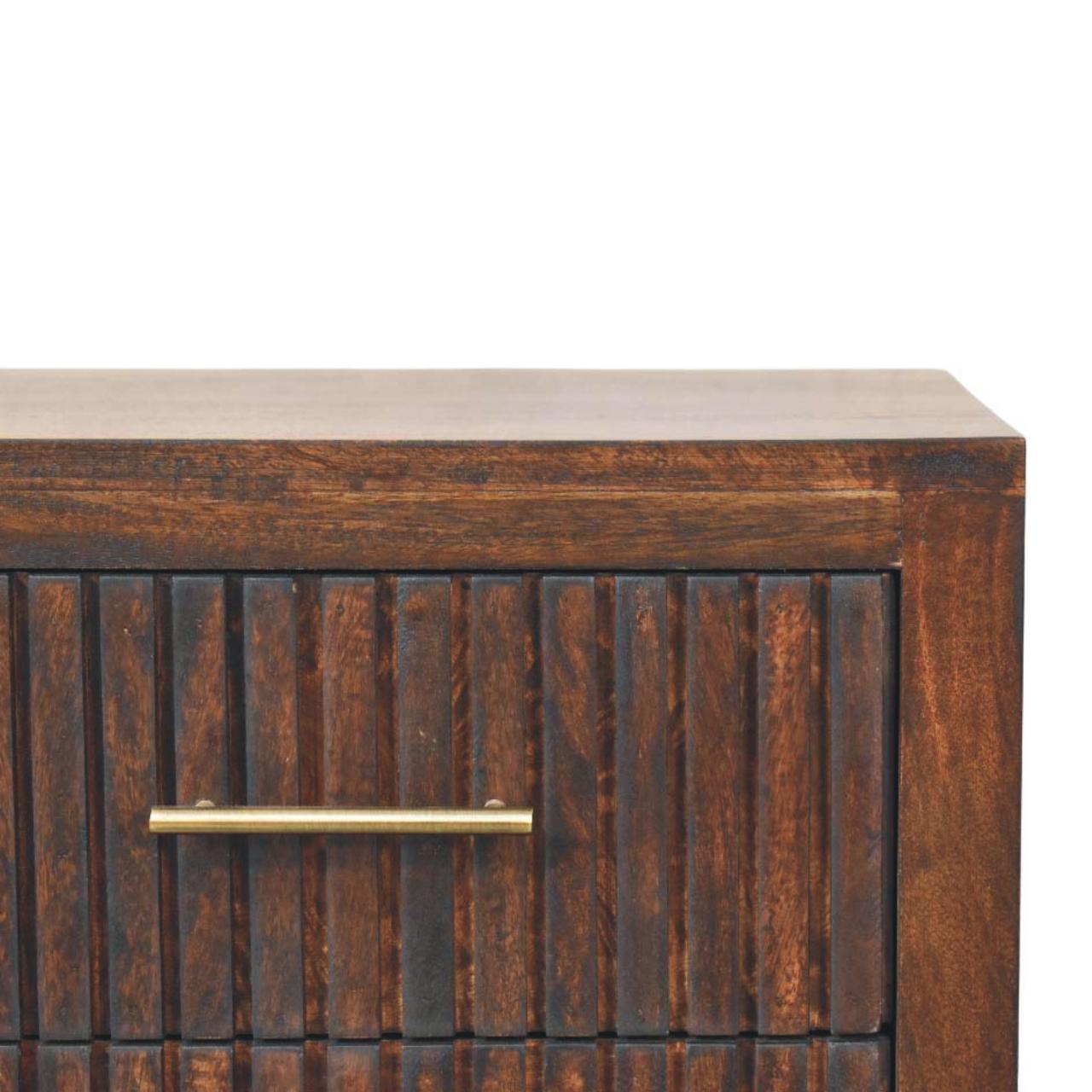 Belmont 2-Drawer Nightstand - Solid Mango Wood Velvet Mocha