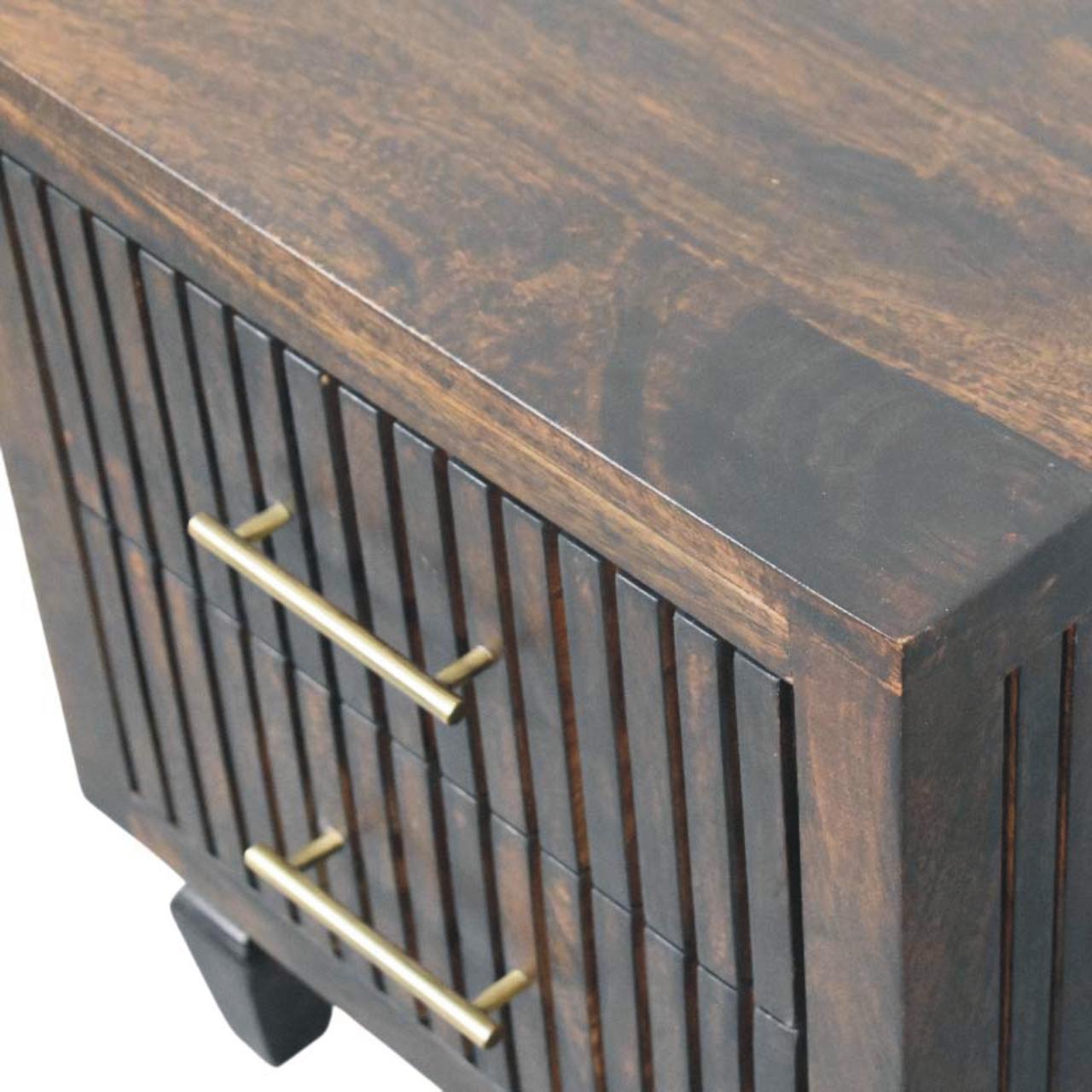 Belmont 2-Drawer Nightstand - Solid Mango Wood Velvet Mocha