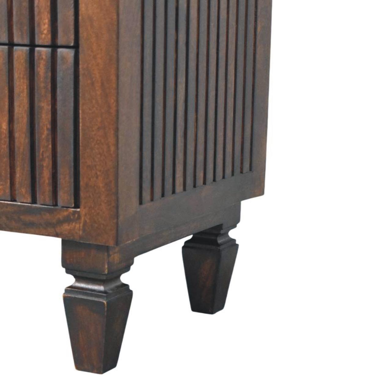 Belmont 2-Drawer Nightstand - Solid Mango Wood Velvet Mocha