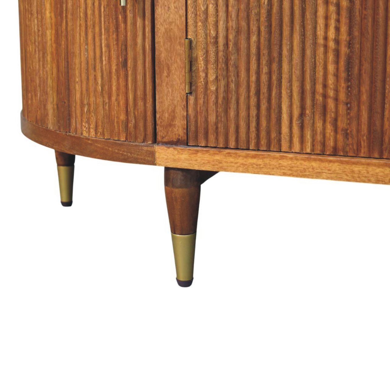 Ravello Curved 4-Door Sideboard - Amber Oak Solid Mango Wood