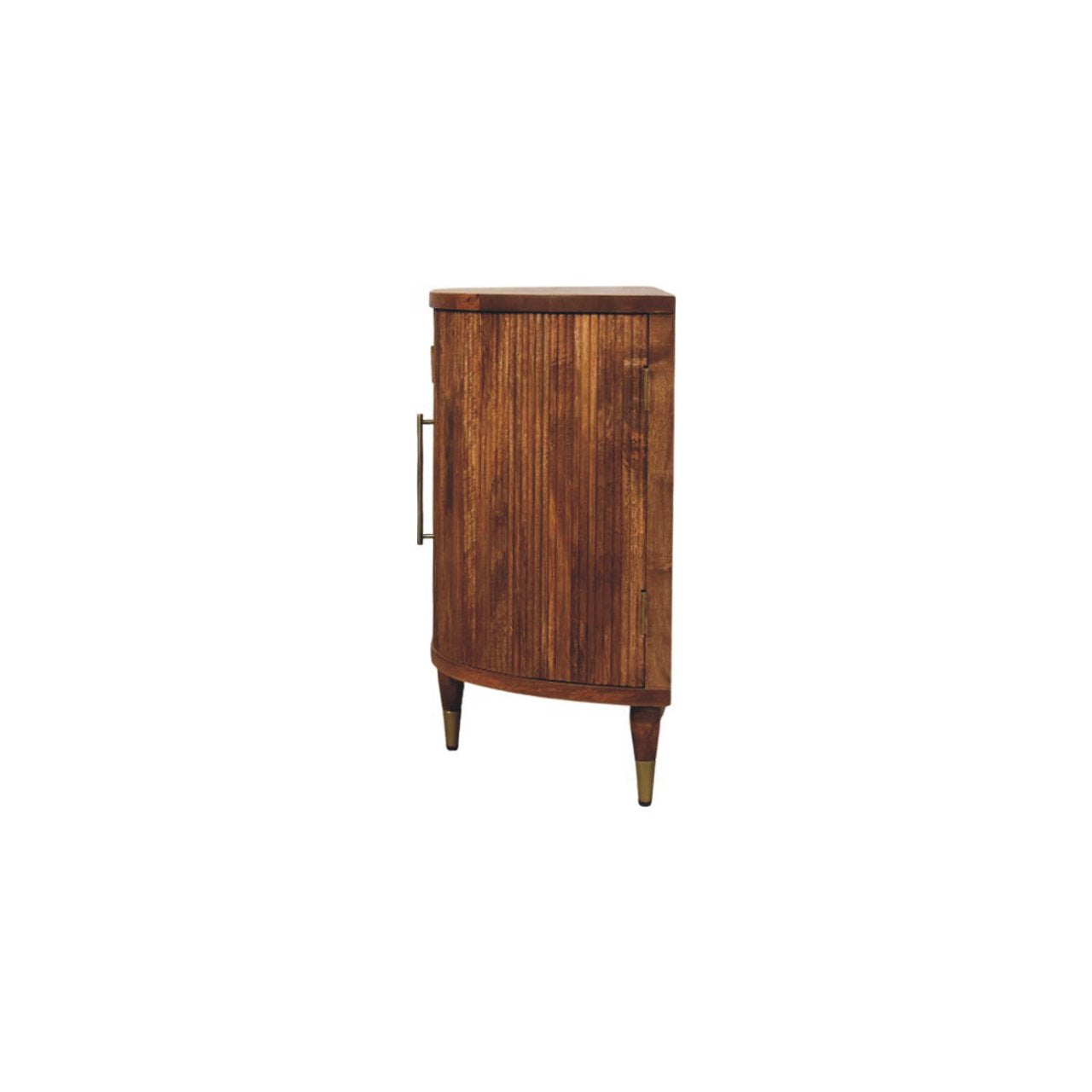 Ravello Curved 4-Door Sideboard - Amber Oak Solid Mango Wood