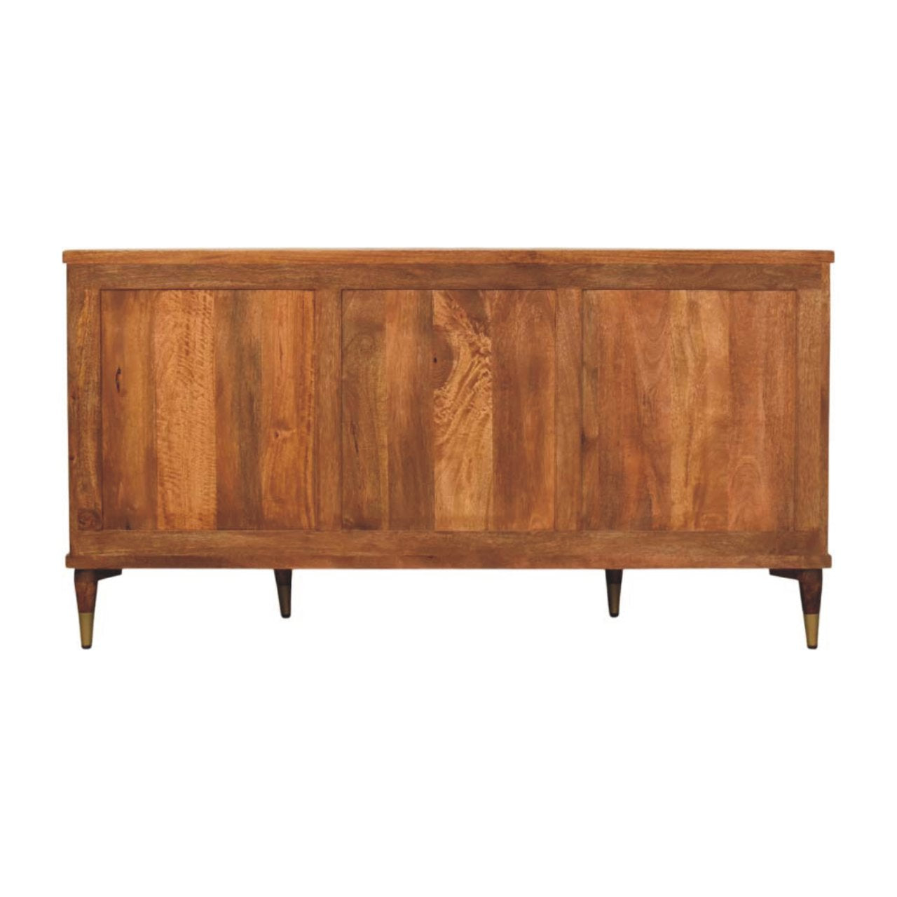 Ravello Curved 4-Door Sideboard - Amber Oak Solid Mango Wood