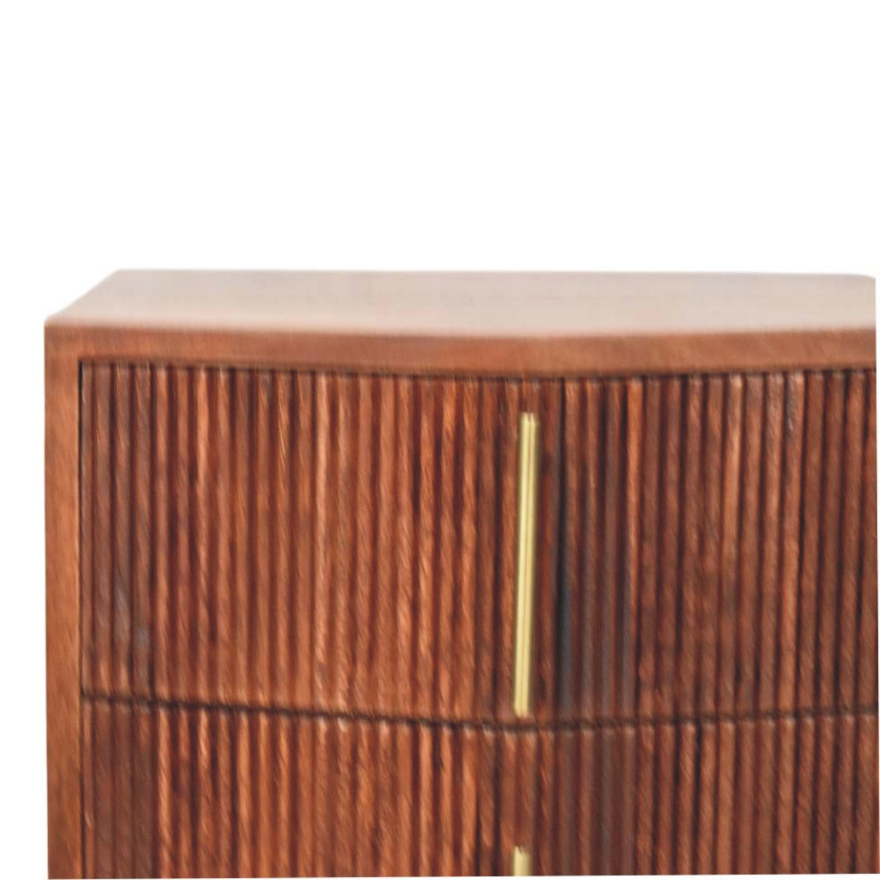 Harper Nightstand - Solid Mango Wood Amber Oak 2-Drawer