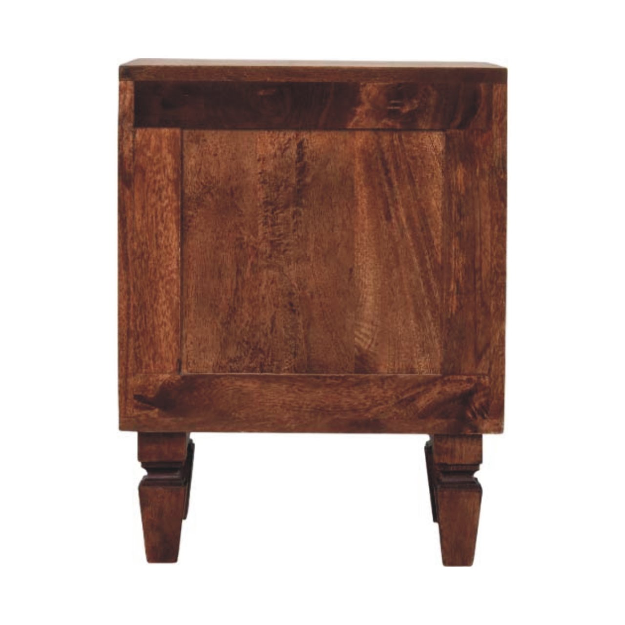 Harper Nightstand - Solid Mango Wood Amber Oak 2-Drawer